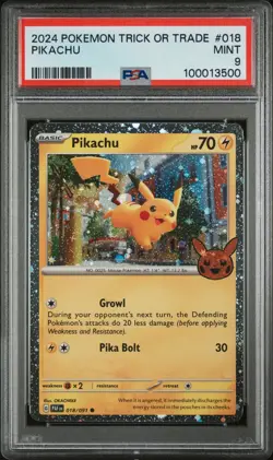 2024 POKEMON TRICK OR TRADE #018 PIKACHU PSA 9 - Image 1