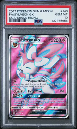 2017 POKEMON SUN & MOON GUARDIANS RISING #140 FULL ART/SYLVEON GX PSA 10 - Image 1