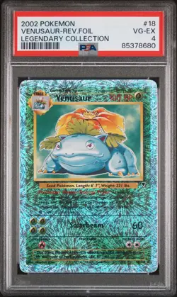 2002 Pokemon Venusaur #18 Reverse Foil Legendary Collection PSA 4 VG-EX - Image 1