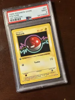 Pokemon TCG Shadowless Base Set Voltorb First Edition PSA 9 - Image 1