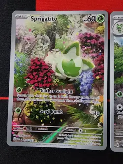 Pokemon Paldea Evolved Sprigatito #196 + Floragato #197 Illustration Rares - Image 2