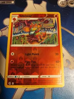 Pokemon TCG Simisear Fusion Strike 038/264 Reverse Holo Uncommon-NM - Image 1