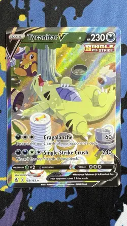 NM Tyranitar V 155/163 Alternate Full Art Ultra Rare Battle Styles Pokemon - Image 1