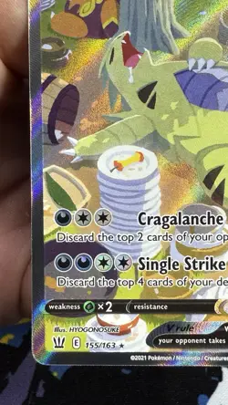 NM Tyranitar V 155/163 Alternate Full Art Ultra Rare Battle Styles Pokemon - Image 5