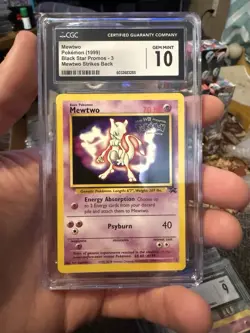 CGC 10 GEM MINT Mewtwo # 3 WB Movie WOTC Black Star PROMO Pokemon Card - Image 1