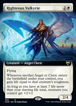 Righteous Valkyrie (Extended Art) -Foil Light Play MTG Kaldheim - Image 1