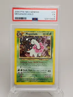 2000 Neo Genesis Meganium-Holo Pokemon Card #10 PSA Graded EX 5 - Image 2