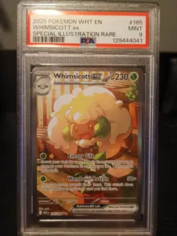 Pokemon TCG White Flare Whimsicott EX Special Illustration Rare Card 165 PSA 9 - Image 1