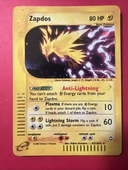 Zapdos H32/H32 Aquapolis Holo Pokemon Cards - Image 1