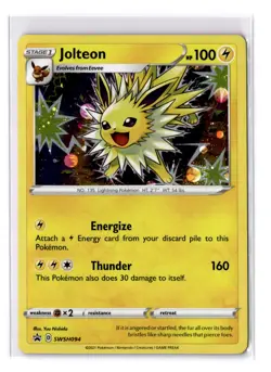Jolteon - SWSH094 Sword & Shield Black Star Promo Card - LP - POKEMON TCG -SWIRL - Image 1