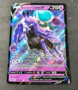 Pokemon Chilling Reign Shadow Rider Calyrex V Ultra Rare Card 074/198 NM - Image 1