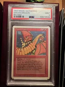 Magic The Gathering 1994 MTG Revised Shivan Dragon PSA 9 Mint - Image 1