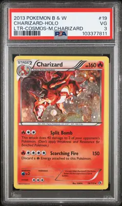 2013 POKEMON B&W LEGEND TREASURES COSMOS-MEGA CHARIZARD #19 CHARIZARD-HOLO PSA 3 - Image 1