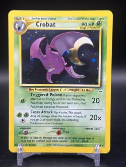 Crobat Double Holo Rare 4/64 Pokemon Neo Revelation WOTC ENGLISH LP+ Error - Image 1