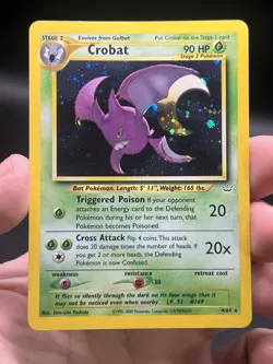 Crobat Double Holo Rare 4/64 Pokemon Neo Revelation WOTC ENGLISH LP+ Error - Image 3