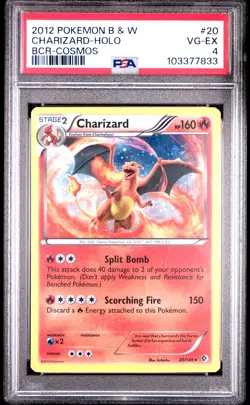 2012 POKEMON B&W BOUNDARIES CROSSED COSMOS #20 CHARIZARD-HOLO PSA 4 - Image 1