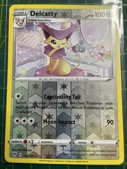 Pokemon TCG Delcatty Darkness Ablaze 142/189 Reverse Holo Rare - Image 1