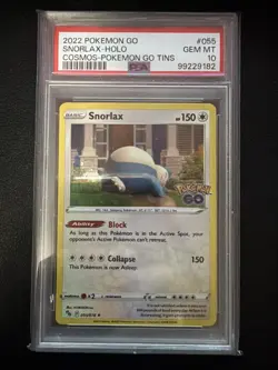 Snorlax Holo 2022 Cosmos Pokemon Go Tins PSA 10 - Image 1