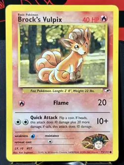 Brock's Vulpix - Pokemon TCG - Gym Heroes - 73/132 - COMMON ~ LP - Image 3
