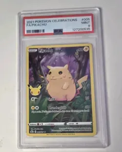 2021 Pokemon Pikachu 005/025 Celebrations Full Art - PSA 9 MINT - Image 1