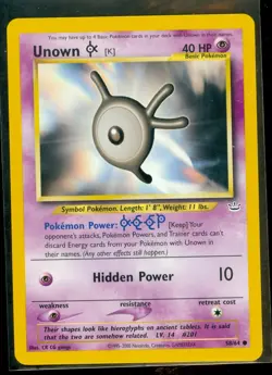 Pokemon UNOWN K 58/64 - Neo Revelation - NEAR MINT/MINT - Image 1
