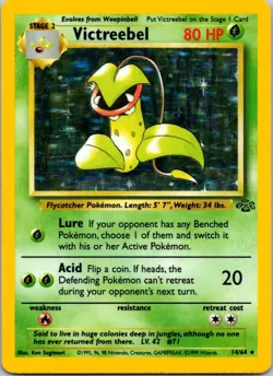 Pokemon TCG Victreebel Jungle 14/64 Holo Unlimited Holo Rare LP - Image 1