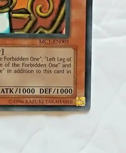 Exodia the Forbidden One YUGIOH MC1-EN001 Secret Rare Limited Edition NM - Image 5