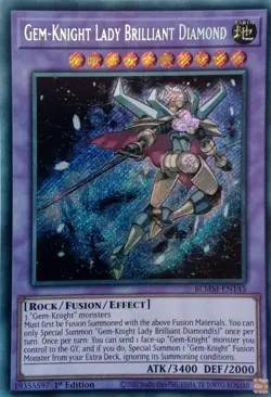 BLMM-EN145 GEM-KNIGHT LADY BRILLIANT DIAMOND SECRET RARE 1ST EDITION YuGiOh CARD - Image 1