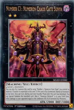 MGED-EN082 NUMBER C1: NUMERON CHAOS GATE SUNYA RARE 1ST EDITION YuGiOh CARD - Image 1