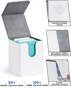 Card Deck Box for MTG Yugioh TCG Card Storage Box with Dividers Holds 100+ Sleev - Image 3