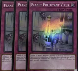 3x Planet Pollutant Virus Yugioh OTS Tournament Pack 28 Super Rare Playset - Image 1