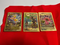 Lot of 3 Gold Foil Pokemon Cards Jolteon Vmax, Gengar Vmax & Umbreon Vmax NM/M - Image 1