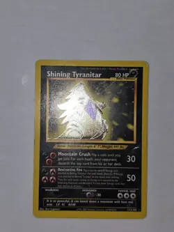 Pokemon TCG Shining Tyranitar Neo Destiny Holo Card 113/105 Unlimited Shiny Rare - Image 1