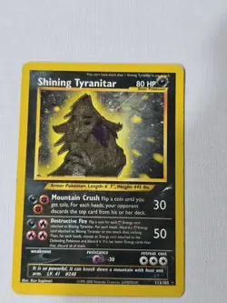 Pokemon TCG Shining Tyranitar Neo Destiny Holo Card 113/105 Unlimited Shiny Rare - Image 2