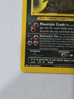 Pokemon TCG Shining Tyranitar Neo Destiny Holo Card 113/105 Unlimited Shiny Rare - Image 3