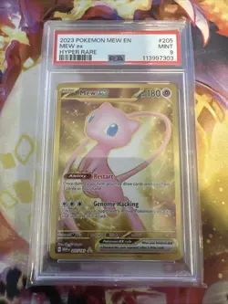 2023 Pokemon Mew en Mew EX Hyper Rare Card 205/165 PSA Mint 9 - Image 1