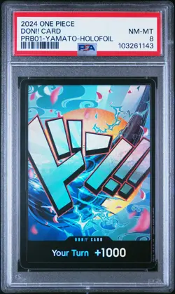2024 ONE PIECE PRB01 YAMATO HOLO FOIL DON CARD PSA 8 POP 6 PREMIUM BOOSTER - Image 1