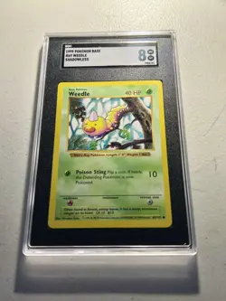 1999 WEEDLE 69/102 Shadowless BASE SET! psa Pokemon Card HOLO Foil Vintage SGC 8 - Image 1