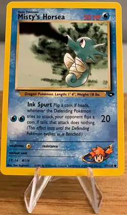Misty's Horsea #116 Non-Holo Pokemon Card Near Mint 87/132 Common Gym Challenge - Image 3