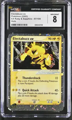 CGC 8 Electabuzz ex 2003 EX Ruby & Sapphire 97/109 Holo Pokemon Card - Image 1