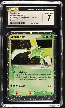 CGC 7 Scyther ex 2003 EX Ruby & Sapphire 102/109 Holo Pokemon Card - Image 1