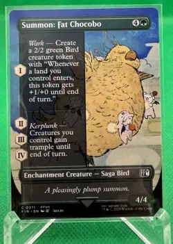 MTG Summon: Fat Chocobo (Borderless) Foil NM FINAL FANTASY Magic 371 - Image 1