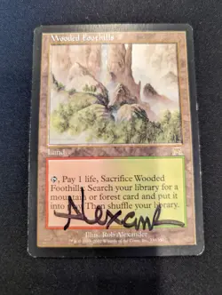Wooded Foothills LP MTG Magic the Gathering Signed Onslaught - Image 1