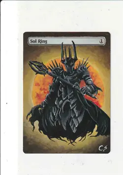 Sol Ring, Custom LOTR Fanart Hand Painted MTG Alter - Image 1