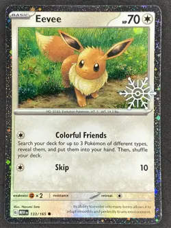 Pokemon Eevee Holiday Stamp 133/165 MEW Scarlet & Violet 151 NM - Image 1