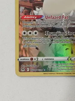 Snorlax TG10/TG30 SWSH Lost Origin Trainer Gallery Holo Pokemon TCG Card - Image 5