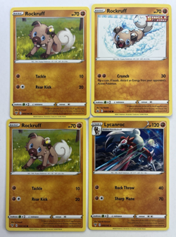 Pokemon Tcg Lot of 4 Rockruff, Lycanroc Common basic - Image 1