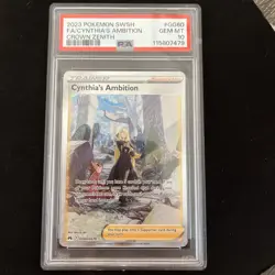 2023 Pokemon SWSH Crown Zenith #GG60 Full Art Cynthia's Ambition PSA 10 - Image 1