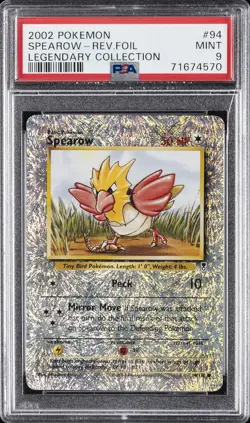 2002 POKEMON LEGENDARY COLLECTION #94 SPEAROW-REVERSE FOIL PSA 9 - Image 1