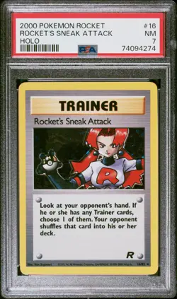 2000 POKEMON ROCKET #16 ROCKET'S SNEAK ATTACK-HOLO PSA 7 - Image 1